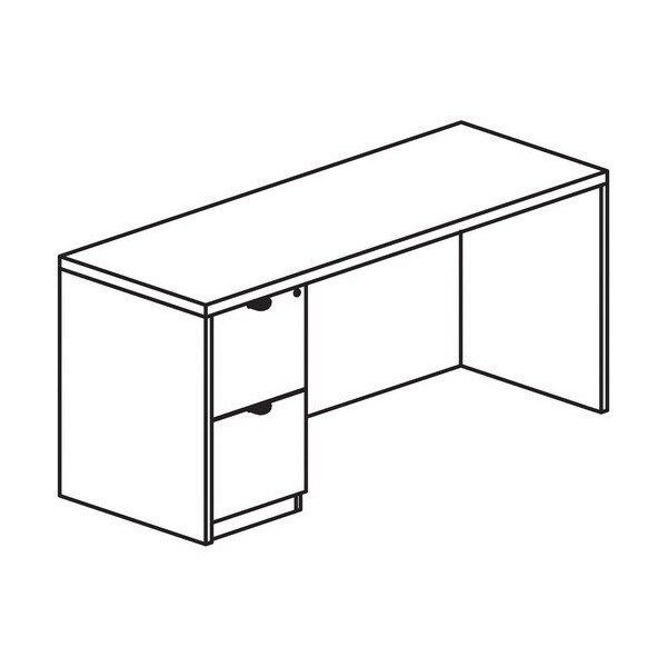 Lorell Left-pedestal Credenza, File/File, 72inx24inx29in, Gray Elm - LLRPC2472LGE