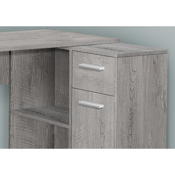 Monarch Specialties Computer Desk, Home Office, Corner, Storage Drawers, 46 in.L, L Shape, Work, Laptop, Grey Laminate - I 7346