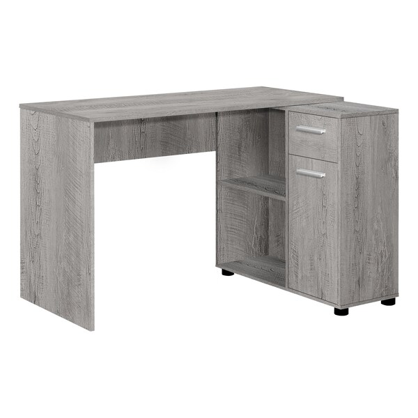 Monarch Specialties Computer Desk, Home Office, Corner, Storage Drawers, 46 in.L, L Shape, Work, Laptop, Grey Laminate - I 7346