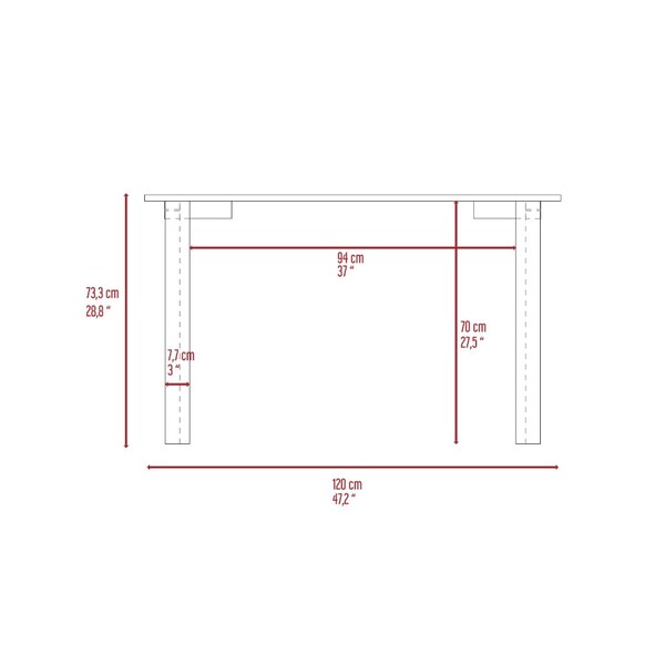Tuhome 25.2 in. D X 28.8 in. H, 47.2 in. W X Laminate, Brown - ELG5966