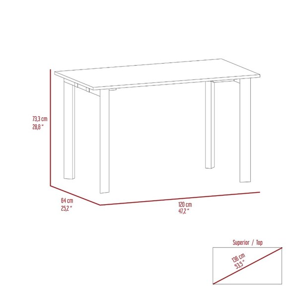 Tuhome 25.2 in. D X 28.8 in. H, 47.2 in. W X Laminate, Brown - ELG5966
