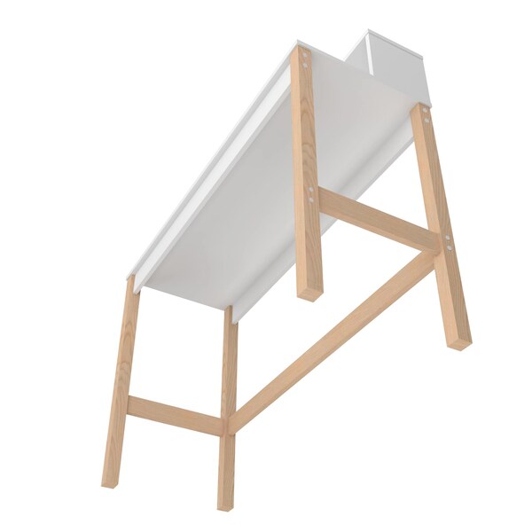 Manhattan Comfort Desk, 39.56 in H, 17.51 in W X White and Oak - 309AMC157