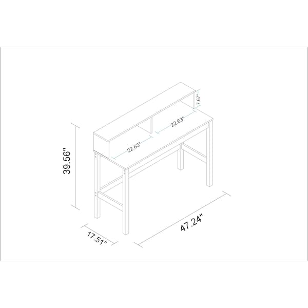 Manhattan Comfort Bowery Desk, Black and Oak - 309AMC182