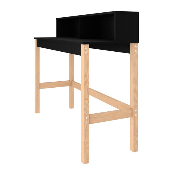 Manhattan Comfort Bowery Desk, Black and Oak - 309AMC182