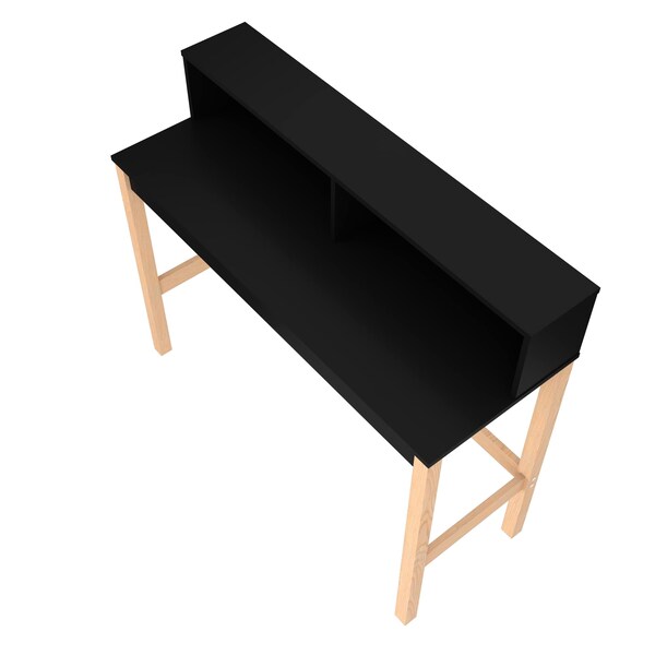 Manhattan Comfort Bowery Desk, Black and Oak - 309AMC182