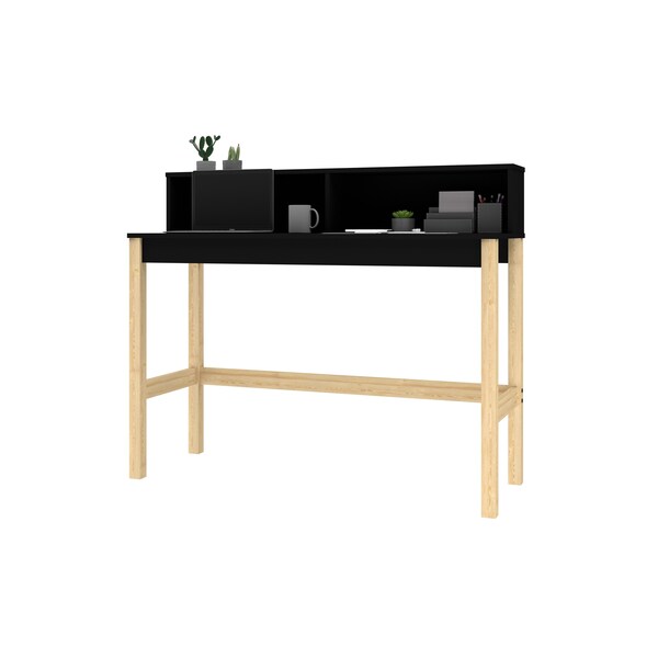 Manhattan Comfort Bowery Desk, Black and Oak - 309AMC182