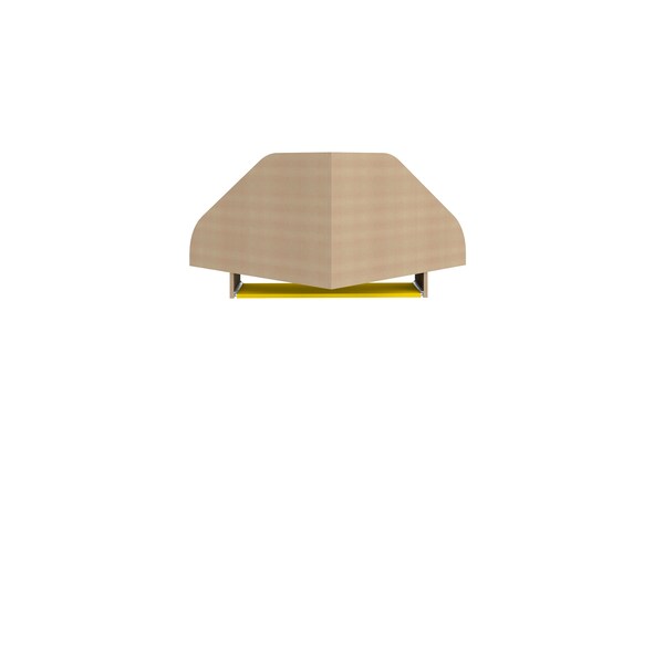 Manhattan Comfort Bradley Floating 2-Piece Cubicle Section Desk, Rustic Brown/Yellow - 1-229BMC94
