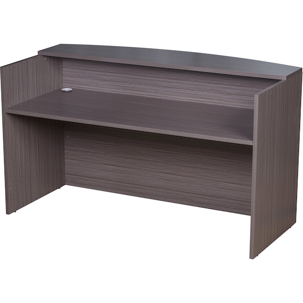 Boss Reception Desk Reception Desk, 71W x 30/36D x 42H, Driftw, Driftwood, Driftwood Base, Driftwood Frame - N169-DW