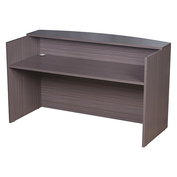 Boss Reception Desk Reception Desk, 71W x 30/36D x 42H, Driftw, Driftwood, Driftwood Base, Driftwood Frame - N169-DW