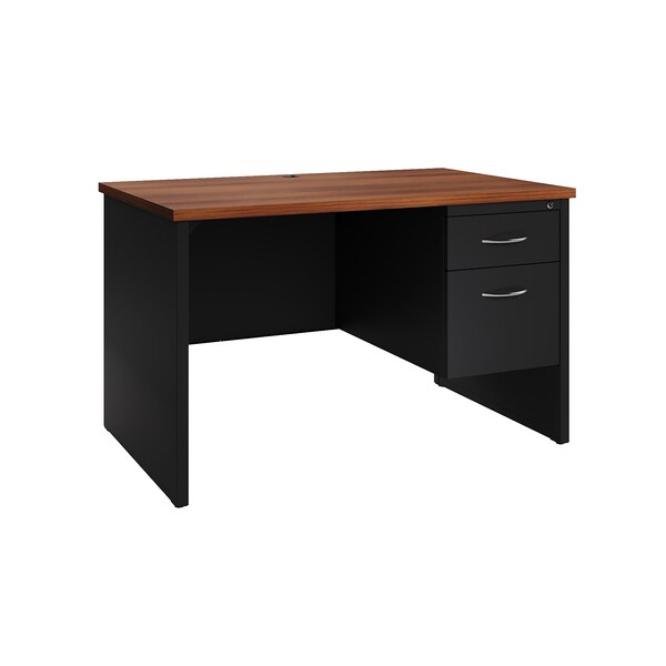 Hirsh Desk Pedestal, 30 in D X 29 1/2 in H, 48 in W X Steel, Black/Walnut - 20539