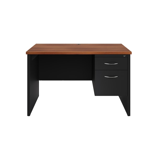 Hirsh Desk Pedestal, 30 in D X 29 1/2 in H, 48 in W X Steel, Black/Walnut - 20539