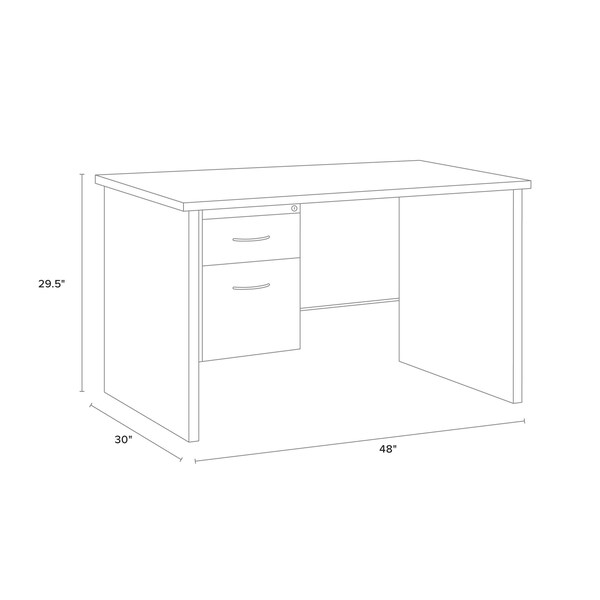 Hirsh Desk Pedestal, 30 in D X 29 1/2 in H, 48 in W X Steel, Black/Walnut - 20539