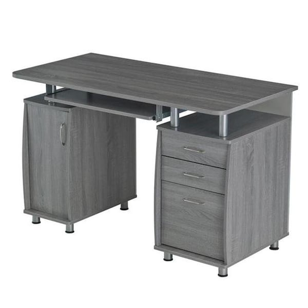 Techni Mobili Techni Mobili RTA-4985-GRY Complete Workstation Computer Desk with Storage; Grey - 30 x 47.5 x 24 in. - RTA-4985-GRY