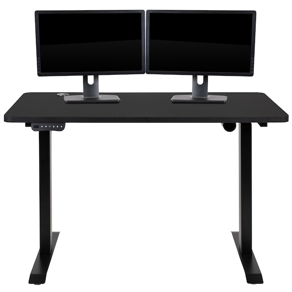 Flash Furniture Electric Adjustable Standing Desk, 48"Wx24"D, Black - NAN-TG-2046-BK-GG