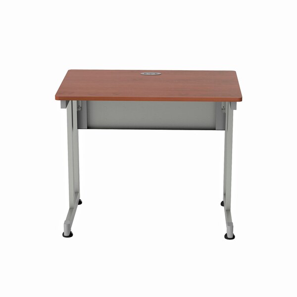 Linea Italia Computer Desk for Small Spaces, 36 inW x 24 inD x 30 inH, Gray/Cherry - ZUC139