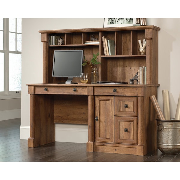Sauder Computer Desk With Hutch, 23.54 in D X 56.5 in H, 59.49 in W X Engineered wood - 420713