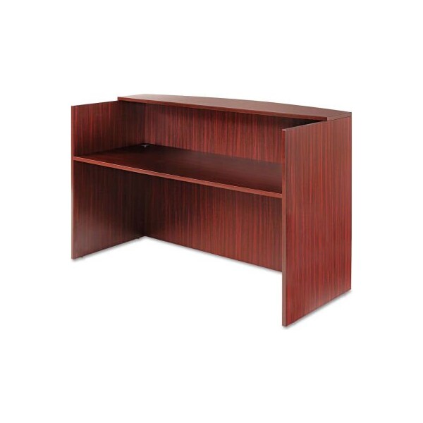 Alera Alera Reception Desk w/Counter - 71"W x 35-1/2"D x 42-1/2"H - Mahogany - Valencia Series - ALEVA327236MY