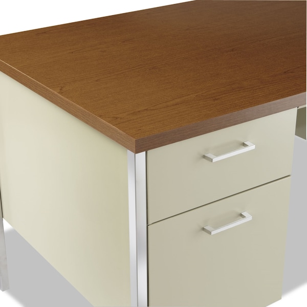 Alera Pedestal Desk Double Pedestal Steel Desk, 30 in D X 29-1/2 in H, 60" W X Steel, Cherry - ALESD216030PO