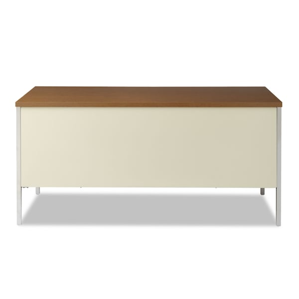 Alera Pedestal Desk Double Pedestal Steel Desk, 30 in D X 29-1/2 in H, 60" W X Steel, Cherry - ALESD216030PO
