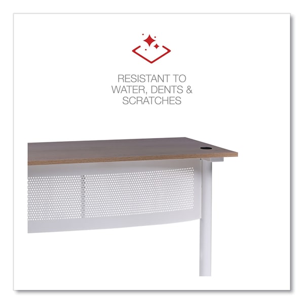 Workspace By Alera L-Shaped Writing Desk, 59.05in x 59.05in x 29.53in, Beigewood/White - ALEWSL5959WB