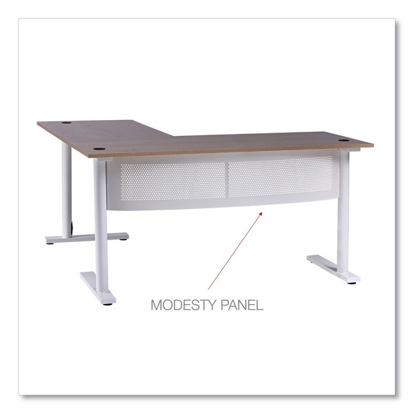 Workspace By Alera L-Shaped Writing Desk, 59.05in x 59.05in x 29.53in, Beigewood/White - ALEWSL5959WB