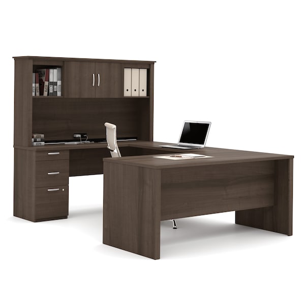Bestar U Shaped Desk Logan U-Shaped Desk, Antigua, 95 1/2 in D X 66 1/2 in H, 66 in W X - 46410-52