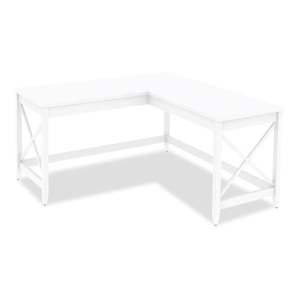 Kd Muebles De Dormitorio L-Shaped Farmhouse Desk - 59 x 59 x 29.53 in. - White - KD3211259