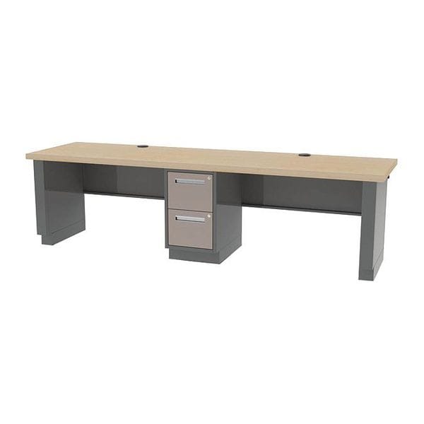 Greene Manufacturing Workstation Desk Workstation, 9 ft. W X Hardwood, Maple - DT-9AFA