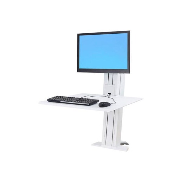 Ergotron WorkFit-SR Single Monitor Standing Desk Workstation, White - 33-415-062