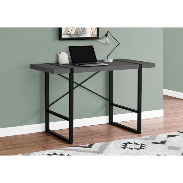 Daphnes Dinnette 48 in. Metal Computer Desk Modern Grey - Black - DA3067005
