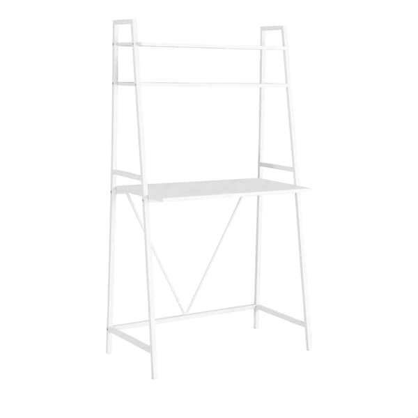 Homeroots 60.25 in. White MDF & White Metal Computer Desk - 333397