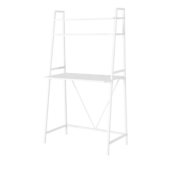Homeroots 60.25 in. White MDF & White Metal Computer Desk - 333397