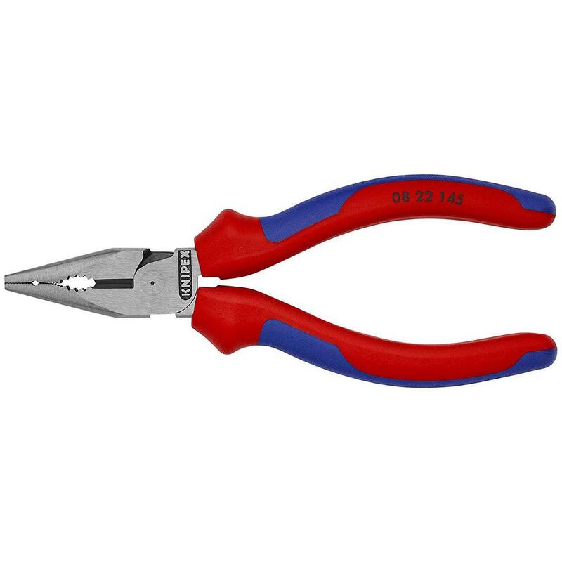 KNIPEX 5-3/4 in. Needle Nose Combination Pliers with Dual-Component Comfort Grips - 08 22 145 SBA
