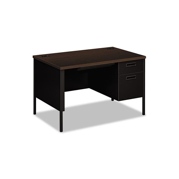 Hon HON, METRO CLASSIC RIGHT PEDESTAL DESK, 48W X 30D X 29.5H, MOCHA/BLACK - P3251RMOP