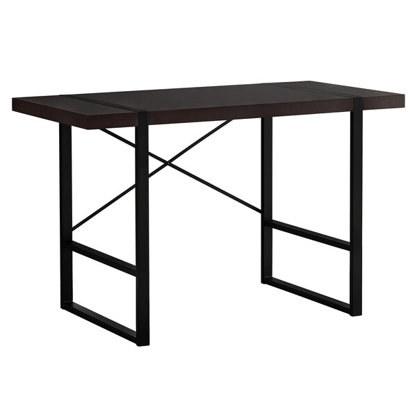 Monarch Specialties Computer Desk, Home Office, Laptop, 48"L, Work, Metal, Laminate, Brown, Black, Contemporary, Modern - I 7311