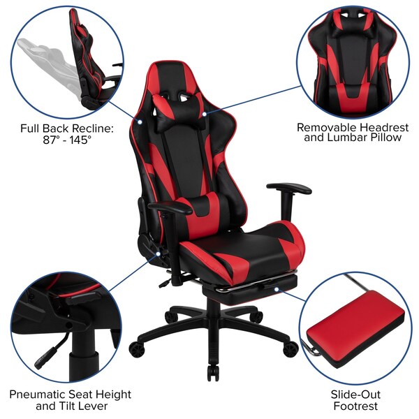 Flash Furniture Black Gaming Desk and Chair Set - BLN-X30RSG1031-RD-GG