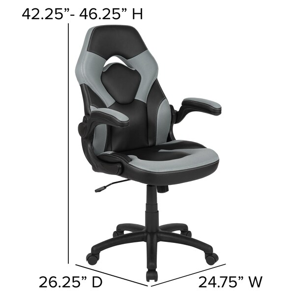 Flash Furniture Black Gaming Desk and Chair Set with Cup Holder - BLN-X10D1904L-GY-GG