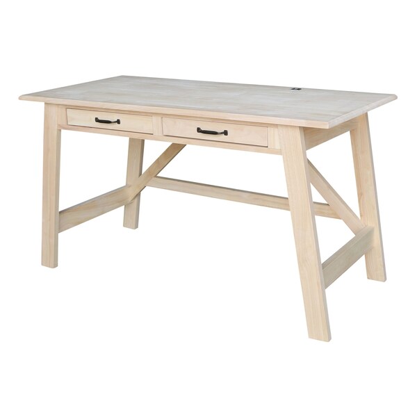 International Concepts Serendipity Desk with 2 Drawers and Chair, Unfinished - K-OF-69-C10