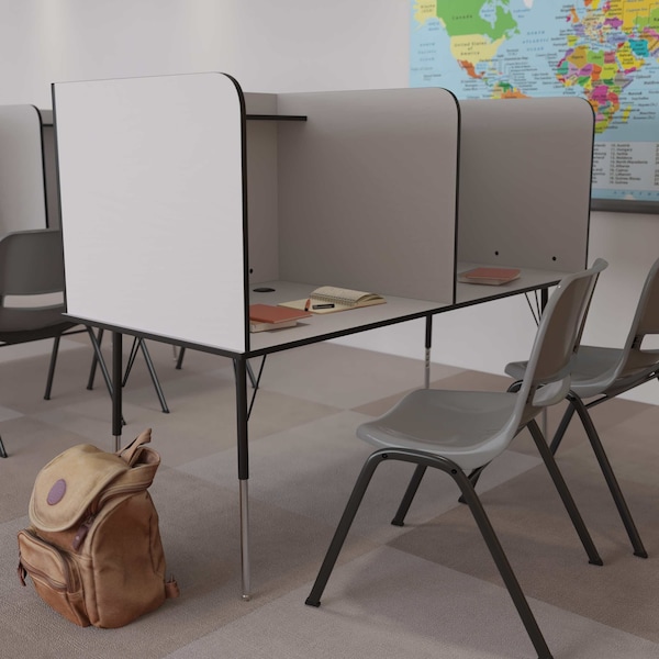 Flash Furniture 53.5 H, 70 W X Laminate, Melamine, Steel, Nebula Grey - MT-M6222-DBLSC-GRY-GG
