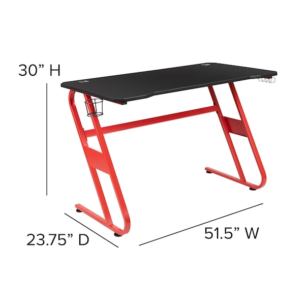 Flash Furniture Red Gaming Desk-Cup Holder/Reclining Chair Set - BLN-X20RSG1030-GY-GG
