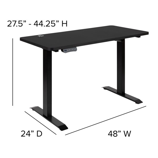 Flash Furniture Black Electric Standing Desk & Office Chair Set - BLN-2046512B-BKWH-GG
