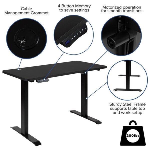 Flash Furniture Black Electric Standing Desk & Office Chair Set - BLN-2046512B-BKWH-GG