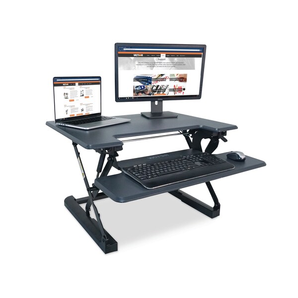 Victor Desks, 31-1/4 in D X 20" H, 31" W X Steel, Gray/Black - VCTDCX710G