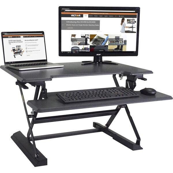 Victor Desks, 31-1/4 in D X 20" H, 31" W X Steel, Gray/Black - VCTDCX710G
