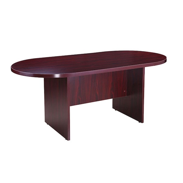 Boss Race Track Conference Table Conference Table, 35" D X 29-1/2" H, 71" W X Wood, Mahogany - N135-M