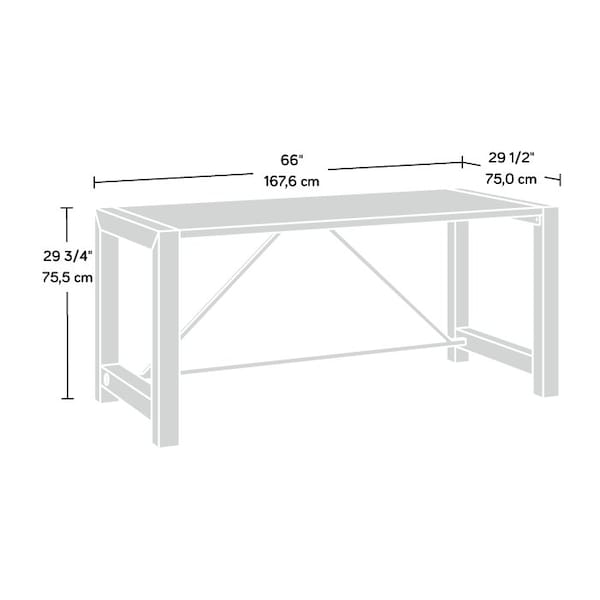 Sauder 29.53 in D X 29.72 in H, 65.98 in W X Engineered wood - 432892