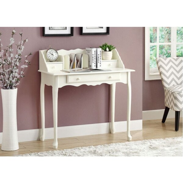 Monarch Specialties Computer Desk, Home Office, Laptop, Storage Drawers, 36"L, Work, Wood, White, Traditional - I 3103