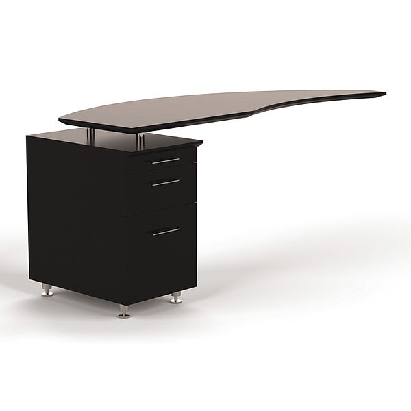 Mayline Left Curved Desk Return Medina Desk Return/Pedestal, Left, Mocha, 24" D X 29-1/2" H, 63" W X - MNRTPLLDC