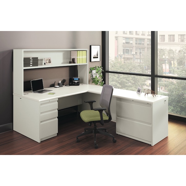 Hon Desk Shell Desk Shell, 60" Wide, Radius Edge, Silve, 30 in D X 30" H, 60" W X Honeycomb-Core Steel - H38932.B9.Q