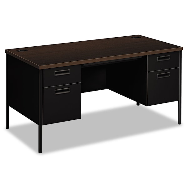 Hon Pedestal Desk Desk, M/C, Db/P, 2Dw, 60W, Mca, 30" D X 29-1/2" H, 60" W X Laminate, Mocha - HONP3262MOP